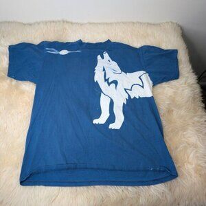 Vintage Single Stitch Wolf and Moon Graphic T Shirt Size XL
